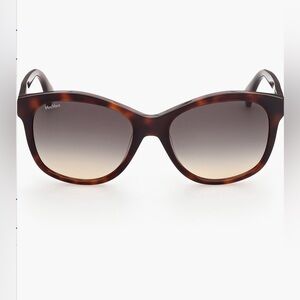 New! Max Mara 56mm Butterfly Sunglasses, Dark Havana/Gradient Smoke